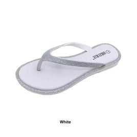 Womens Ashley Blue Flat Bottom Blown Jellies Flip Flops