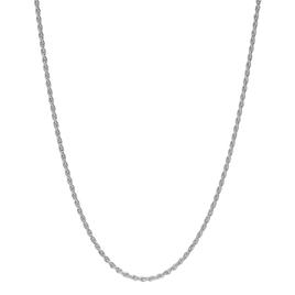 30in. Sterling Silver Polished Solid Rope Chain Necklace