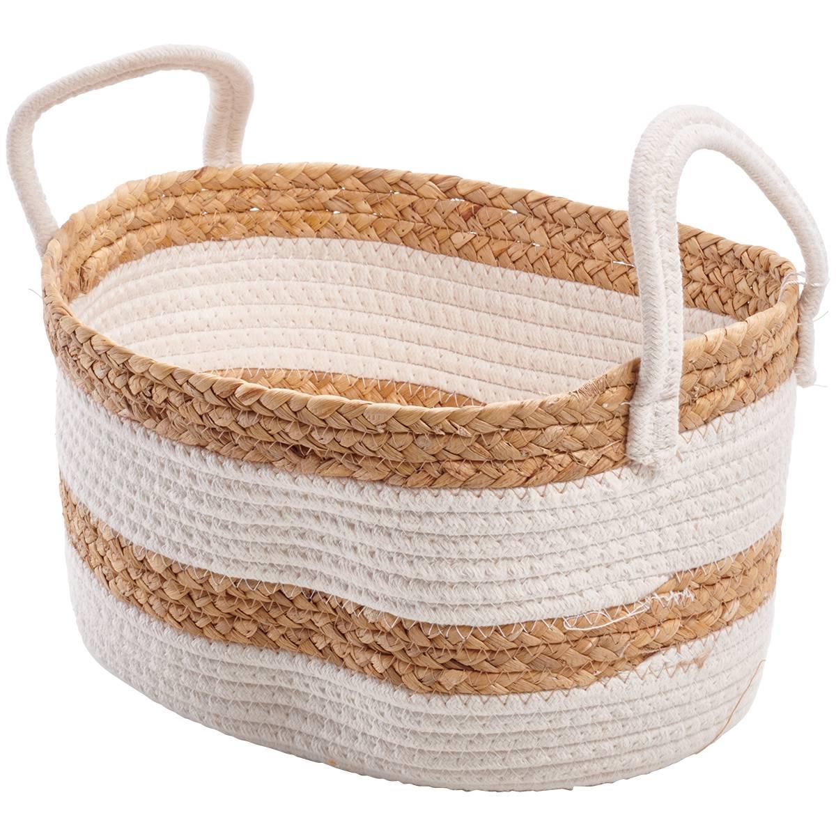 Heritage Small Block Rope Hyacinth Shelf Tote