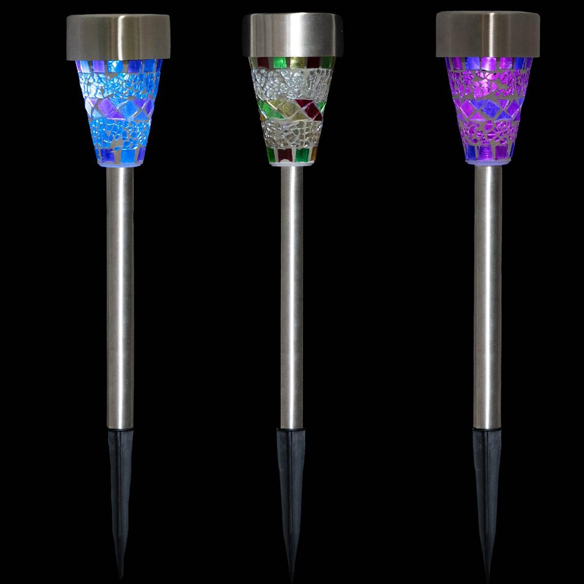 Northlight Seasonal Multi-Color Mosaic LED Markers - Set of 3