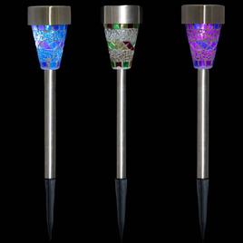 Northlight Seasonal Multi-Color Mosaic LED Markers - Set of 3