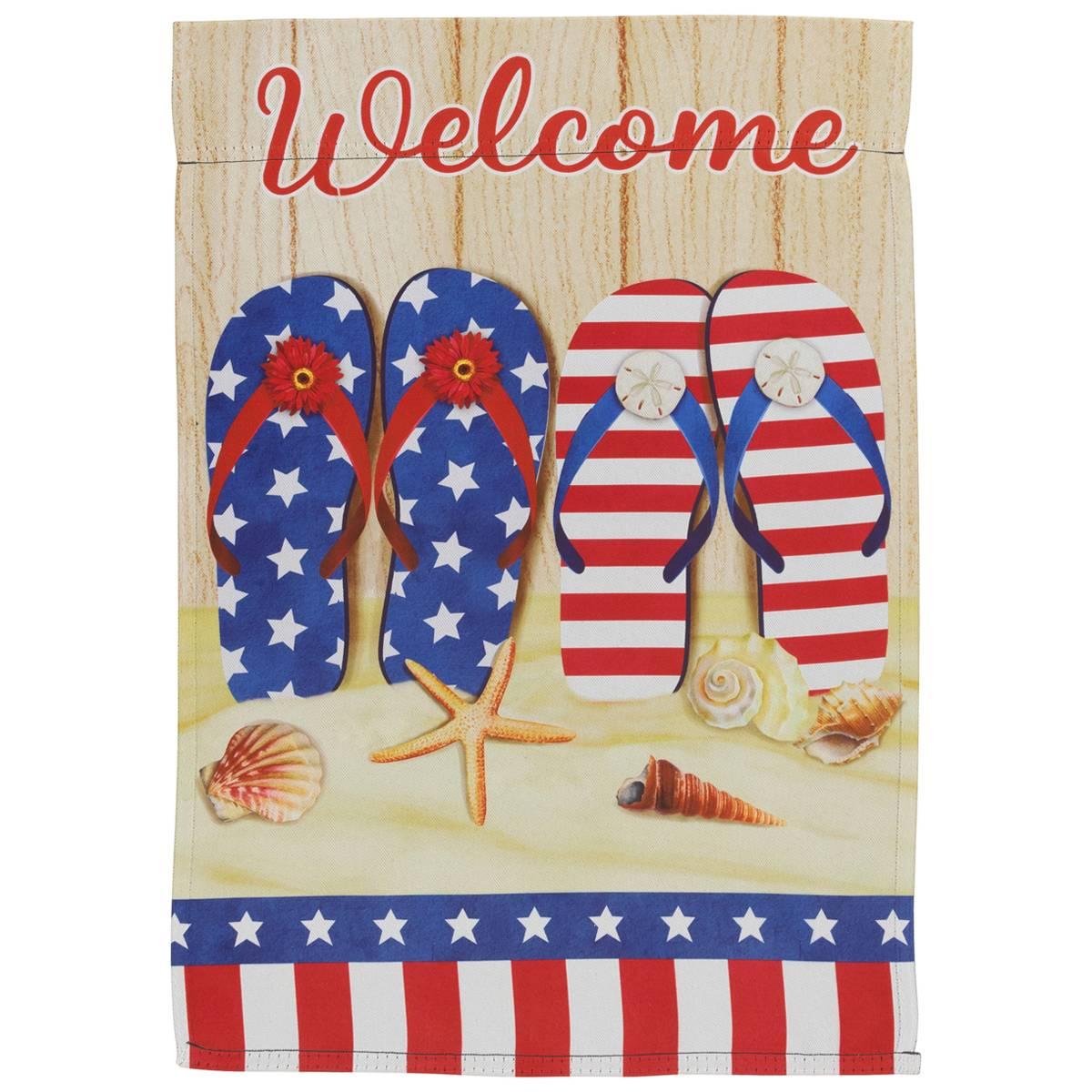 Northlight Seasonal Sandy Beach Welcome Patriotic Garden Flag