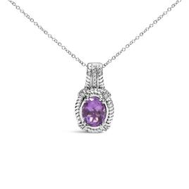 Haus of Brilliance Sterling Silver Purple Amethyst Drop Pendant