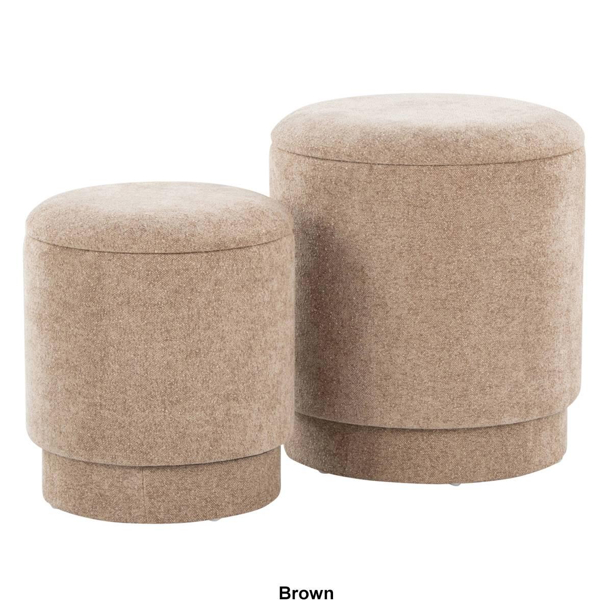 LumiSource Upholstered Contemporary Ottoman Set