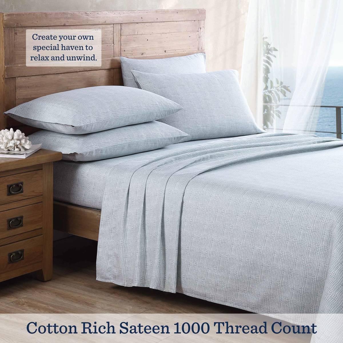 Tommy Bahama 1000TC 6pc. Satin Sheet Set