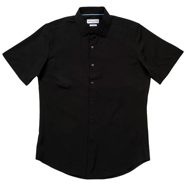 Mens Christian Aujard Fitted Short Sleeve Dress Shirt