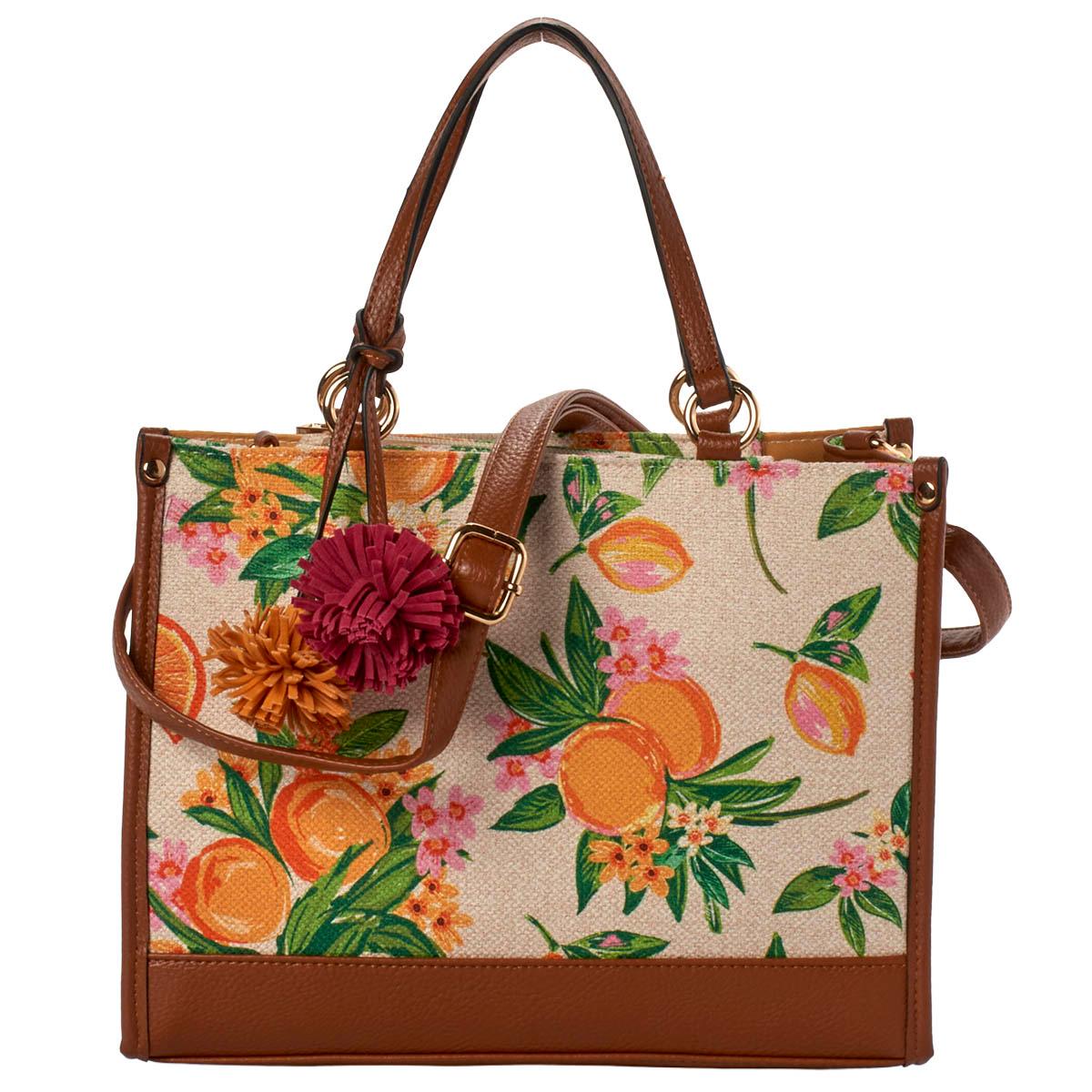 DS Fashion Canvas Tropical Print Satchel