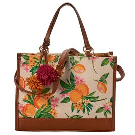DS Fashion Canvas Tropical Print Satchel