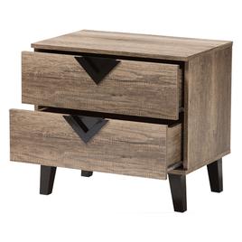 Baxton Studio Swanson 2 Drawer Nightstand