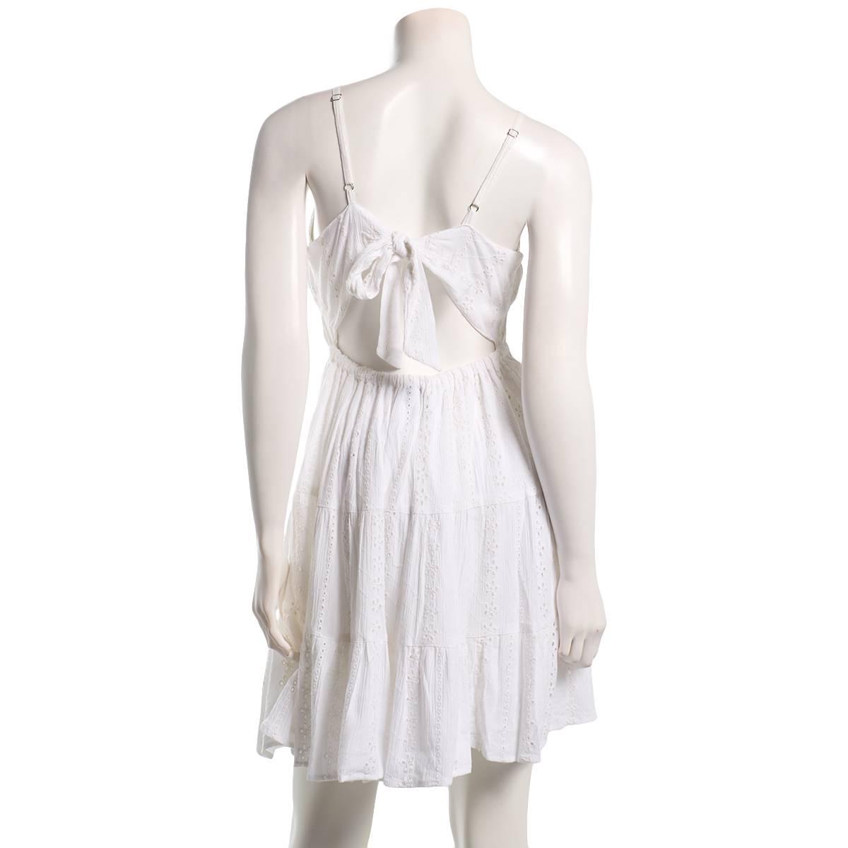 Juniors Angie Lace Trim Keyhole Skater Dress