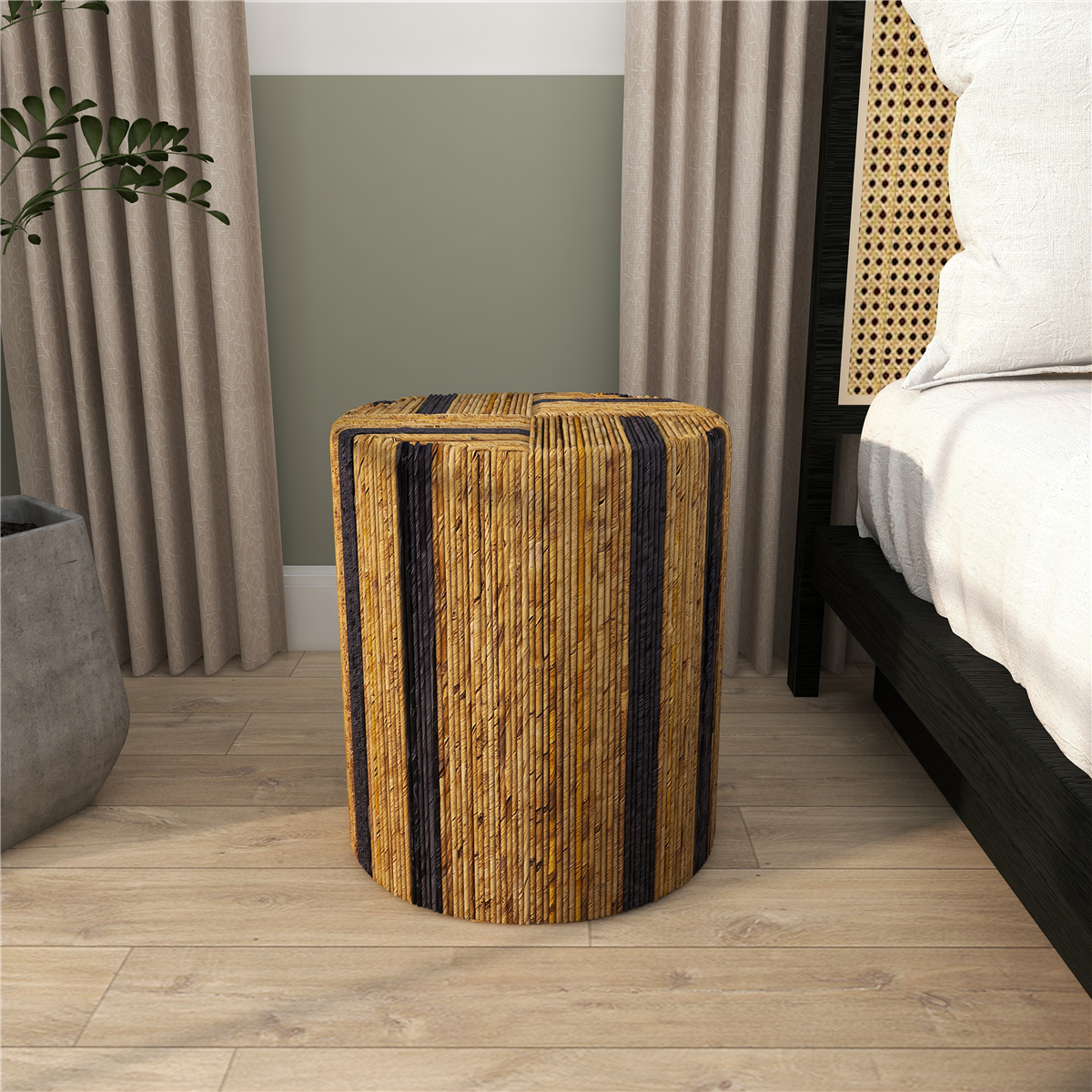 9th & Pike® Bohemian Brown Banana Leaf Accent Table
