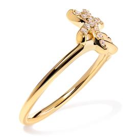 Haus of Brilliance 10kt. Gold 1/10ctw. Diamond Palm Tree Ring
