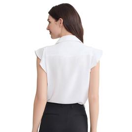 Womens Jones New York Cap Sleeve Ruffle Front Blouse