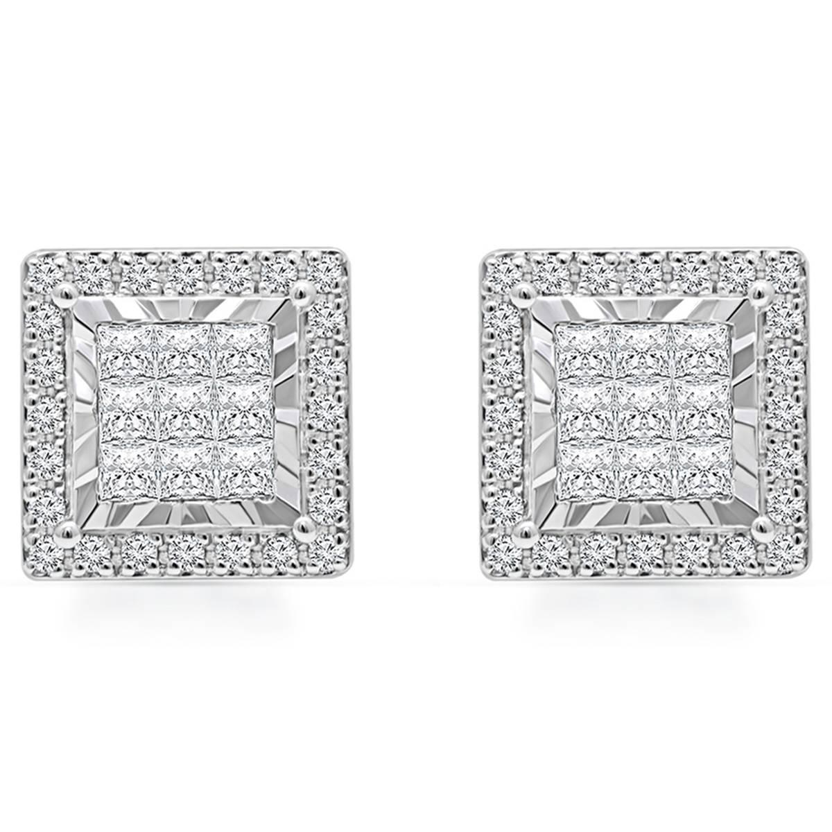 Diamond Classics™ White Gold Princess Cut Diamond Earrings