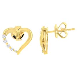 Haus of Brilliance 14kt. Gold 1/8ctw. Diamond Heart Earrings