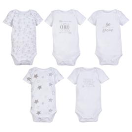 Baby Unisex (NB-9M) MiracleWear(R) Grey Print 5pk. Bodysuits