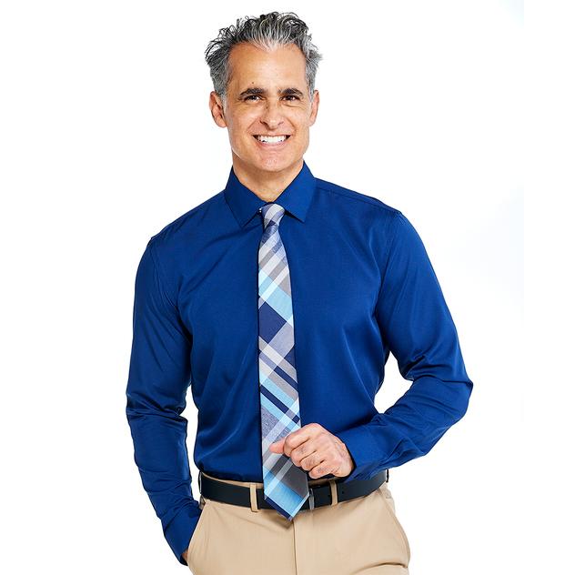 Mens Nautica Slim Fit Stretch Super Dress Shirt - Alexis Blue