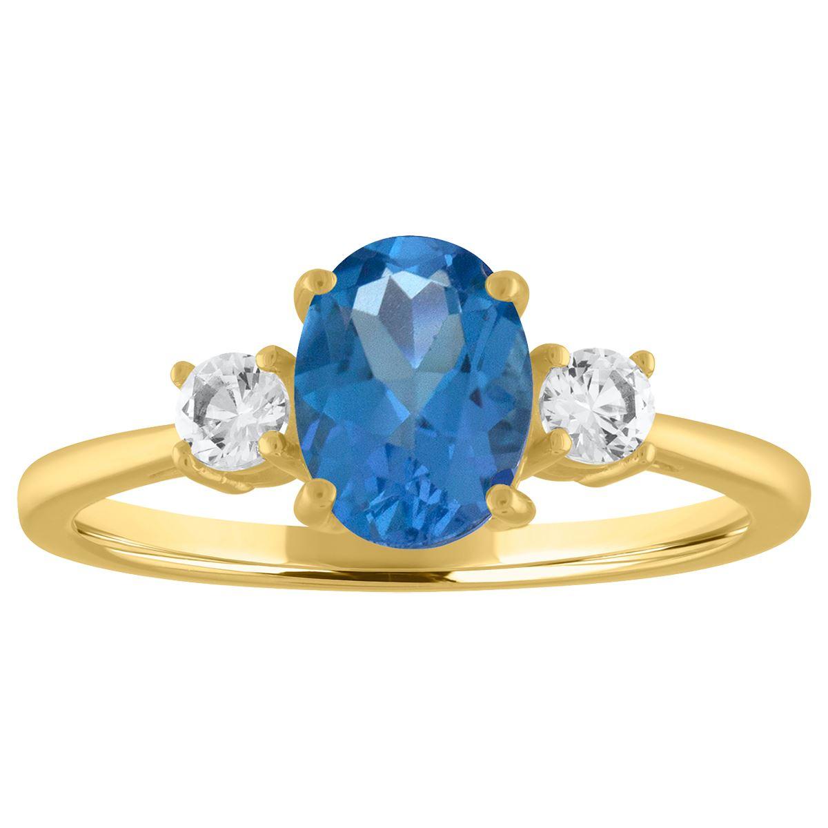 Gemstone Classics(tm) Oval Blue Topaz 10kt. Yellow Gold Ring