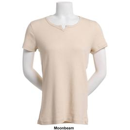Womens Architect® Short Sleeve 2x2 Rib Split Neck Tee