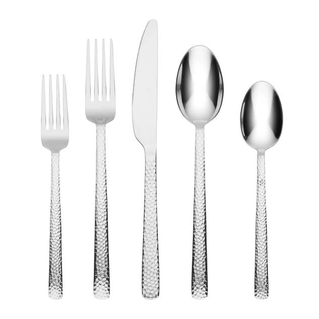 Cambridge® Henrietta Hammered Mirror 20pc. Flatware Set
