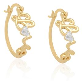 Accents by Gianni Argento Gold Love Diamond Accent Hoop Earrings