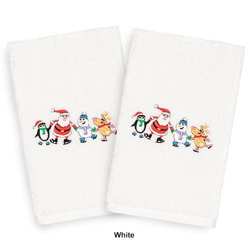 Linum Home Textiles Christmas Skating Party Hand Towel - Set of 2