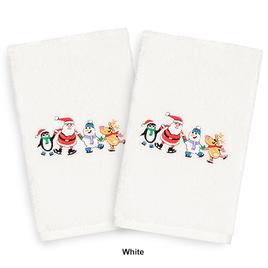 Linum Home Textiles Christmas Skating Party Hand Towel - Set of 2