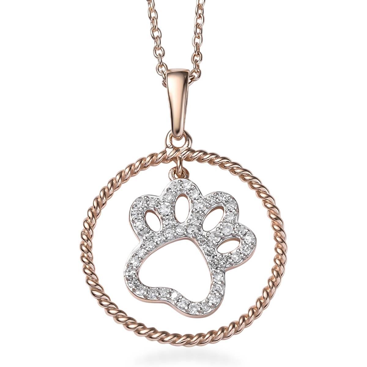 Nova Star(R) Rose Gold Plated 1/4ctw. Lab Grown Diamond Paw Pendant