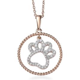 Nova Star(R) Rose Gold Plated 1/4ctw. Lab Grown Diamond Paw Pendant
