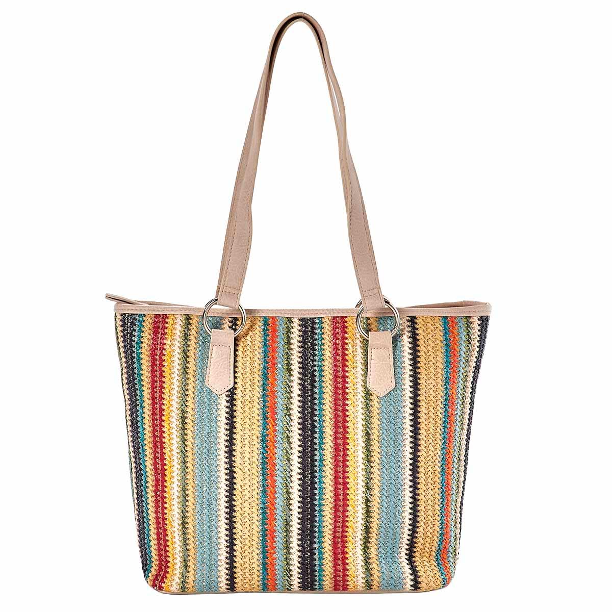 Bueno Solid Ribbon Straw Tote