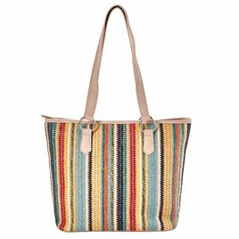 Bueno Solid Ribbon Straw Tote