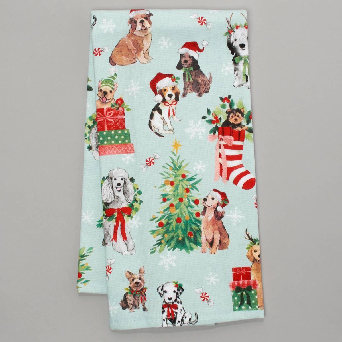 Kay Dee Christmas Pups Dual Purpose Kitchen Towel