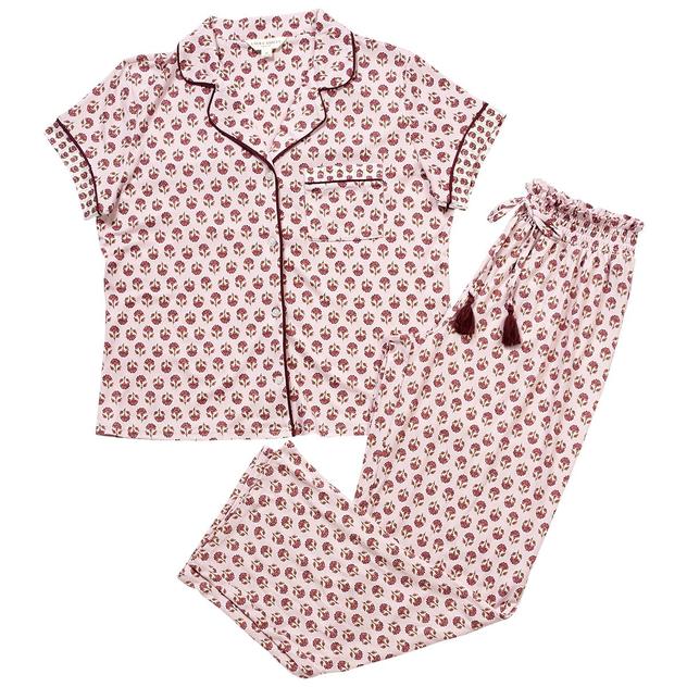 Womens Laura Ashley® Short Sleeve Mini Floral Stamp Pajama Set