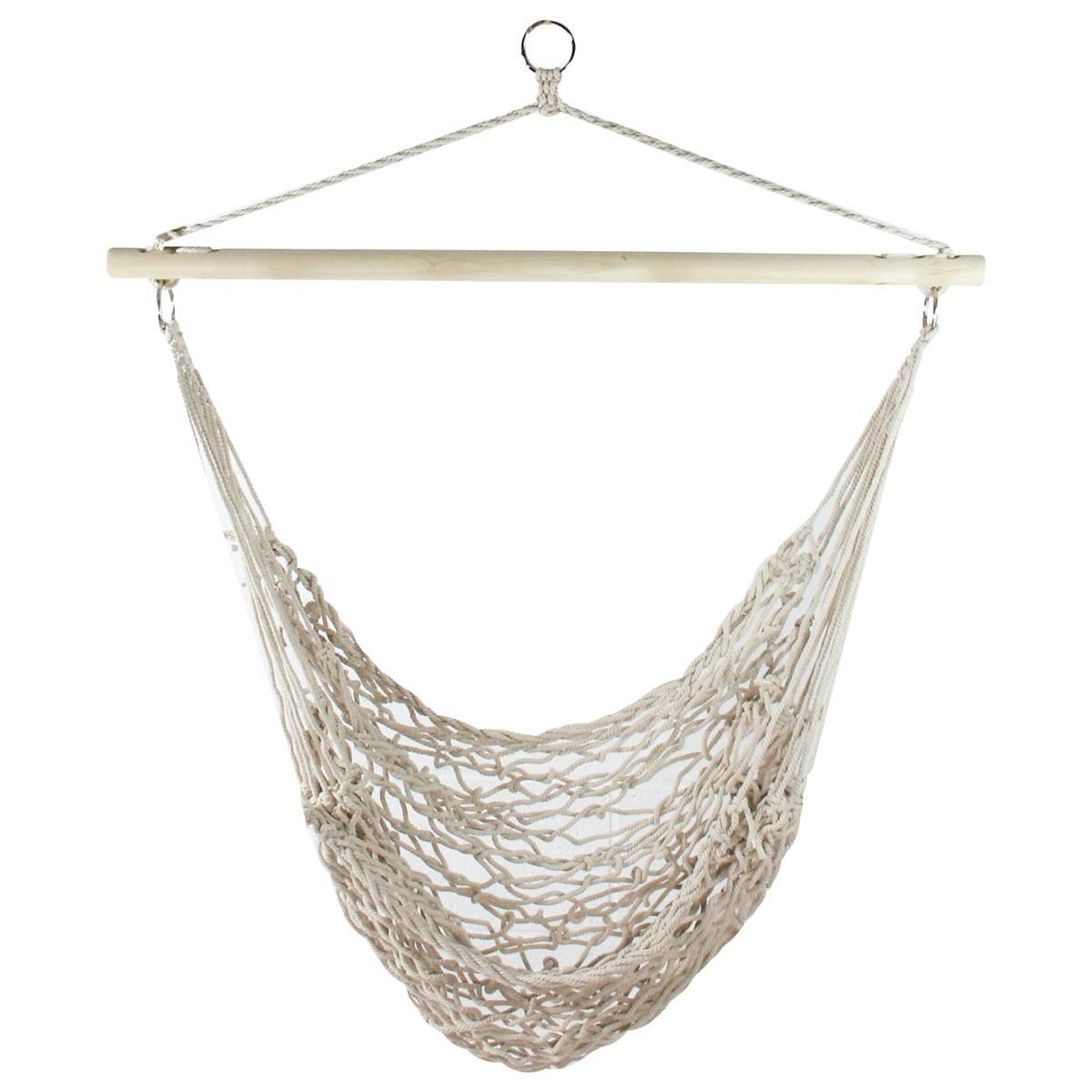 Northlight Seasonal Cotton Macrame Hammock w/ Wooden Bar