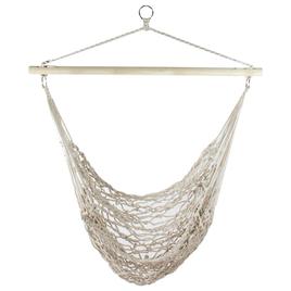 Northlight Seasonal Cotton Macrame Hammock w/ Wooden Bar