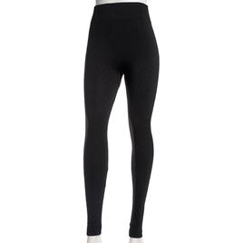 Plus Size Runway Ready Chevron Fleece Lined Leggings - Black