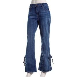 Juniors Gogo Jeans Mid Rise Lace Flare Leg Jeans