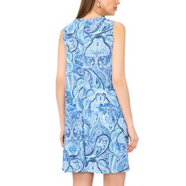 Womens MSK Sleeveless Triple O-Ring Neck Paisley Shift Dress
