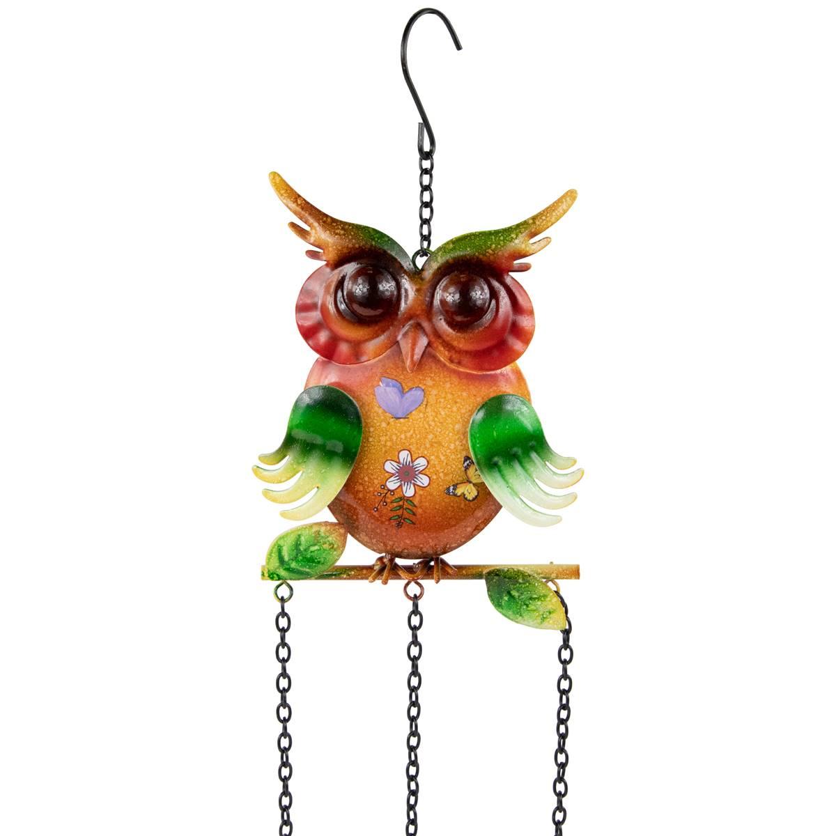 Northlight Seasonal 10in. Metal Owl Outdoor Garden Windchime