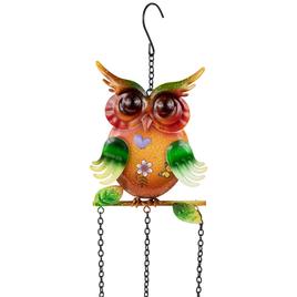 Northlight Seasonal 10in. Metal Owl Outdoor Garden Windchime