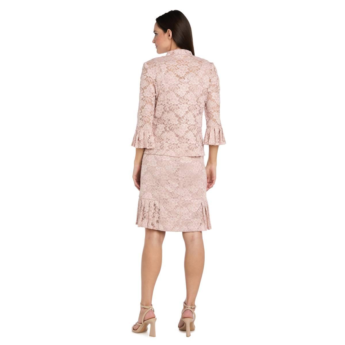 Womens R&M Richards Floral Lace Jacket Dress