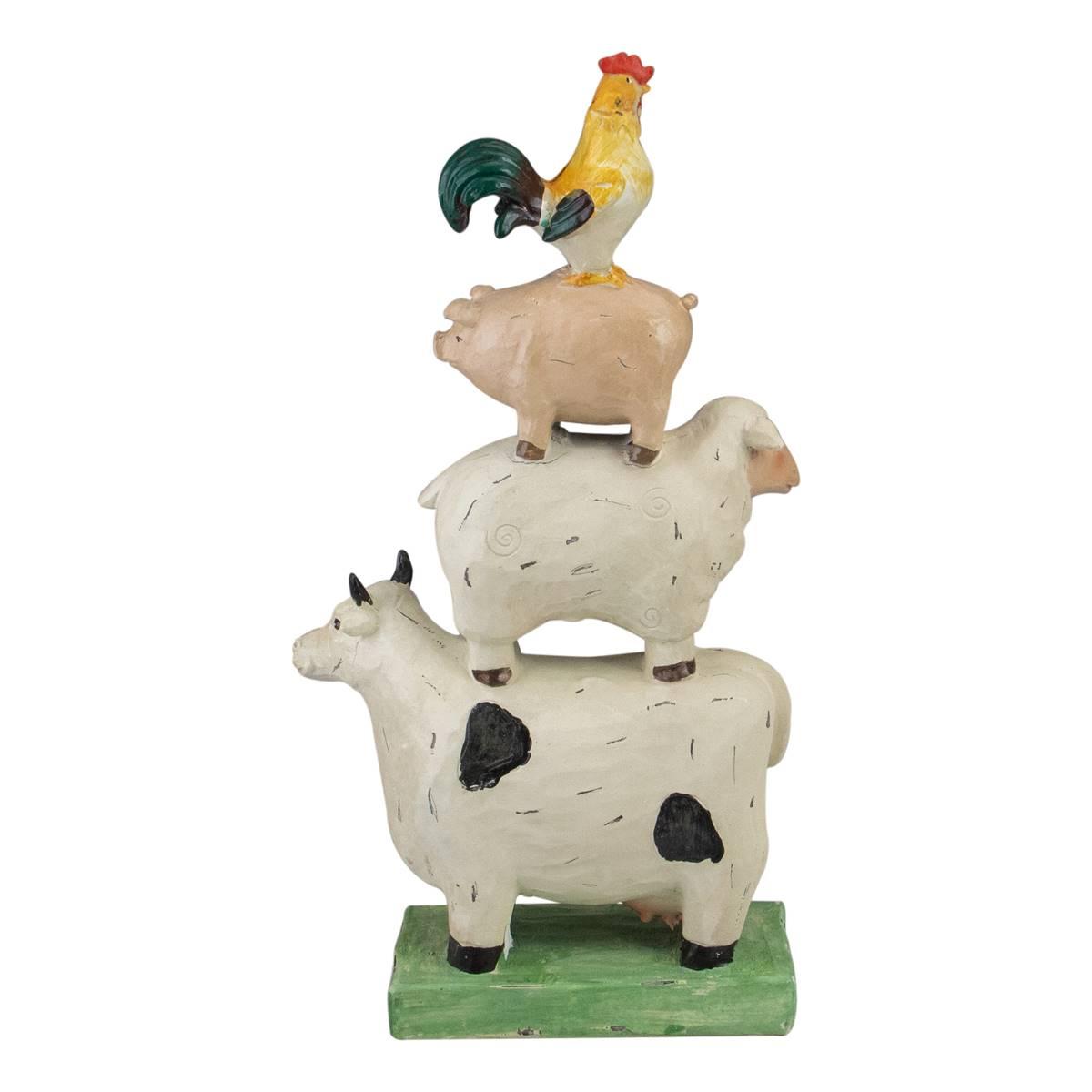 Northlight Seasonal 11.5in. Stacked Farm Animals Garden Statue