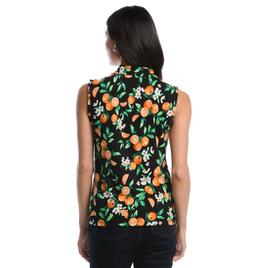 Womens Rafaella® Sleeveless Ruffle Trim Orange Blossom Polo