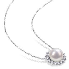 Gemstone Classics™ Pearl & Sapphire Halo Pendant