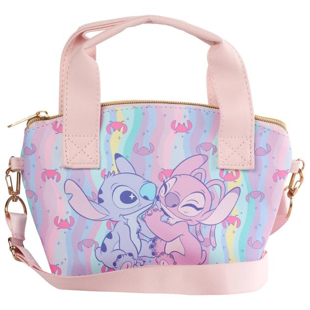 Girls Disney Stitch & Angel Wavy Stripe Crossbody Bag
