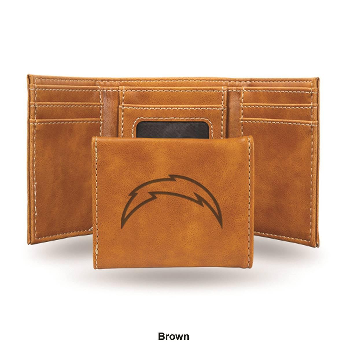 Mens NFL Los Angeles Chargers Faux Leather Trifold Wallet