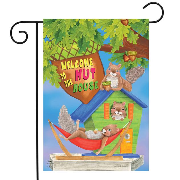 Briarwood Lane Welcome To The Nut House Garden Flag