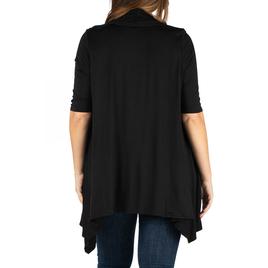Plus Size 24/7 Comfort Apparel Elbow Sleeve Cardigan