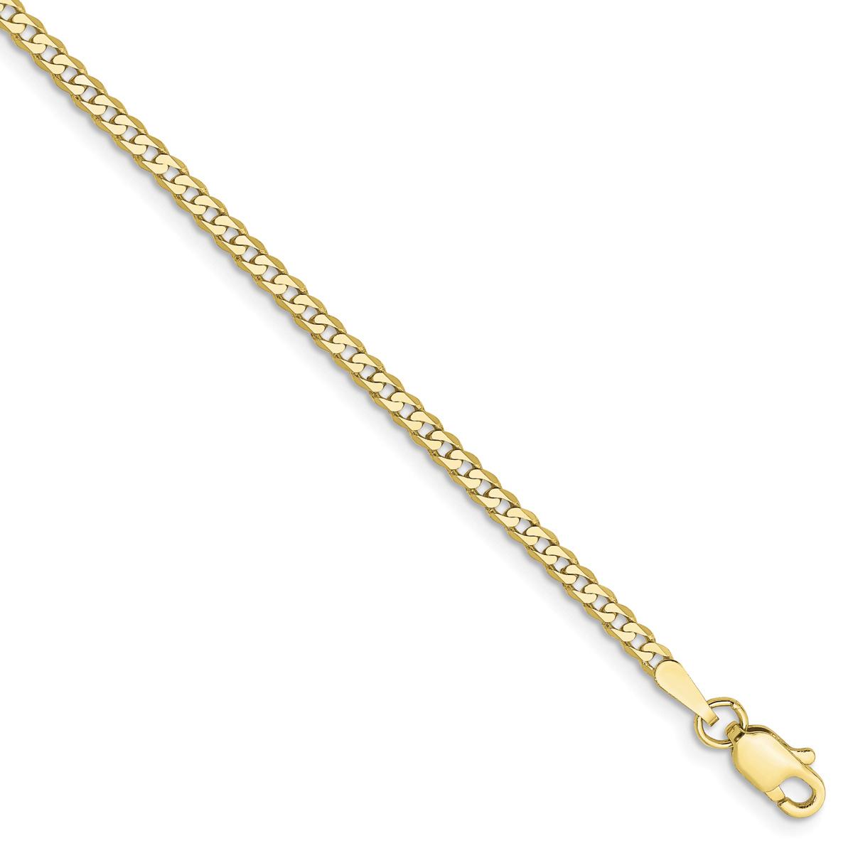 Gold Classics(tm)10kt. Gold 2.2mm 10in Beveled Chain Bracelet