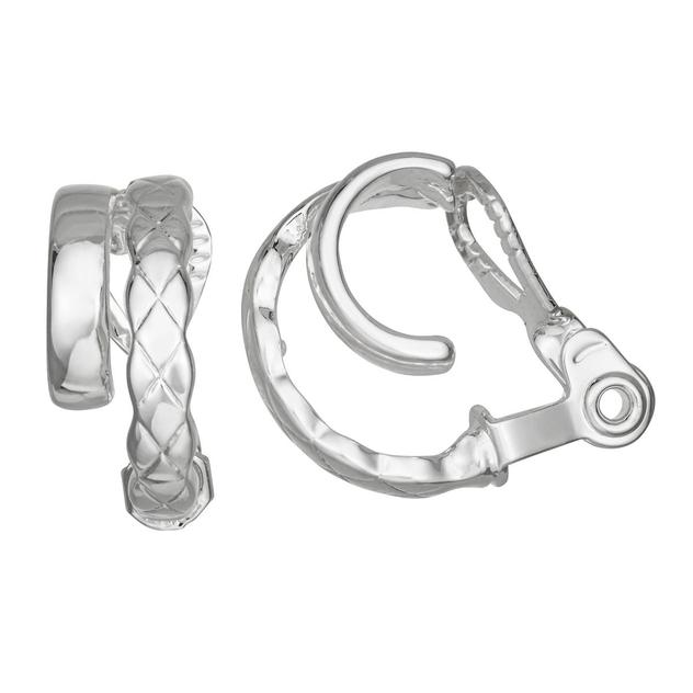 Napier 15mm Silver-Tone Hoop Clip On Earrings